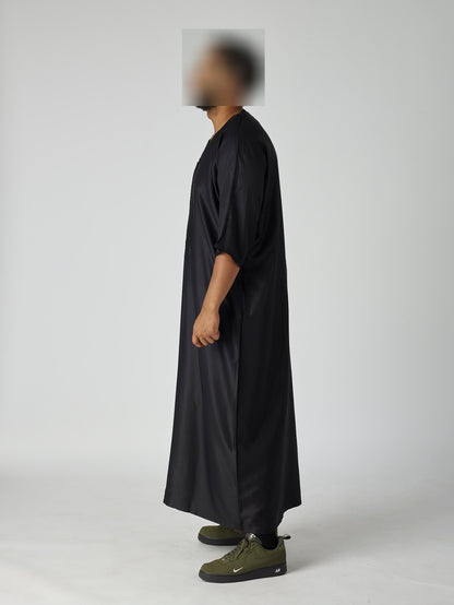 Midnight Black Moroccan Gandoura