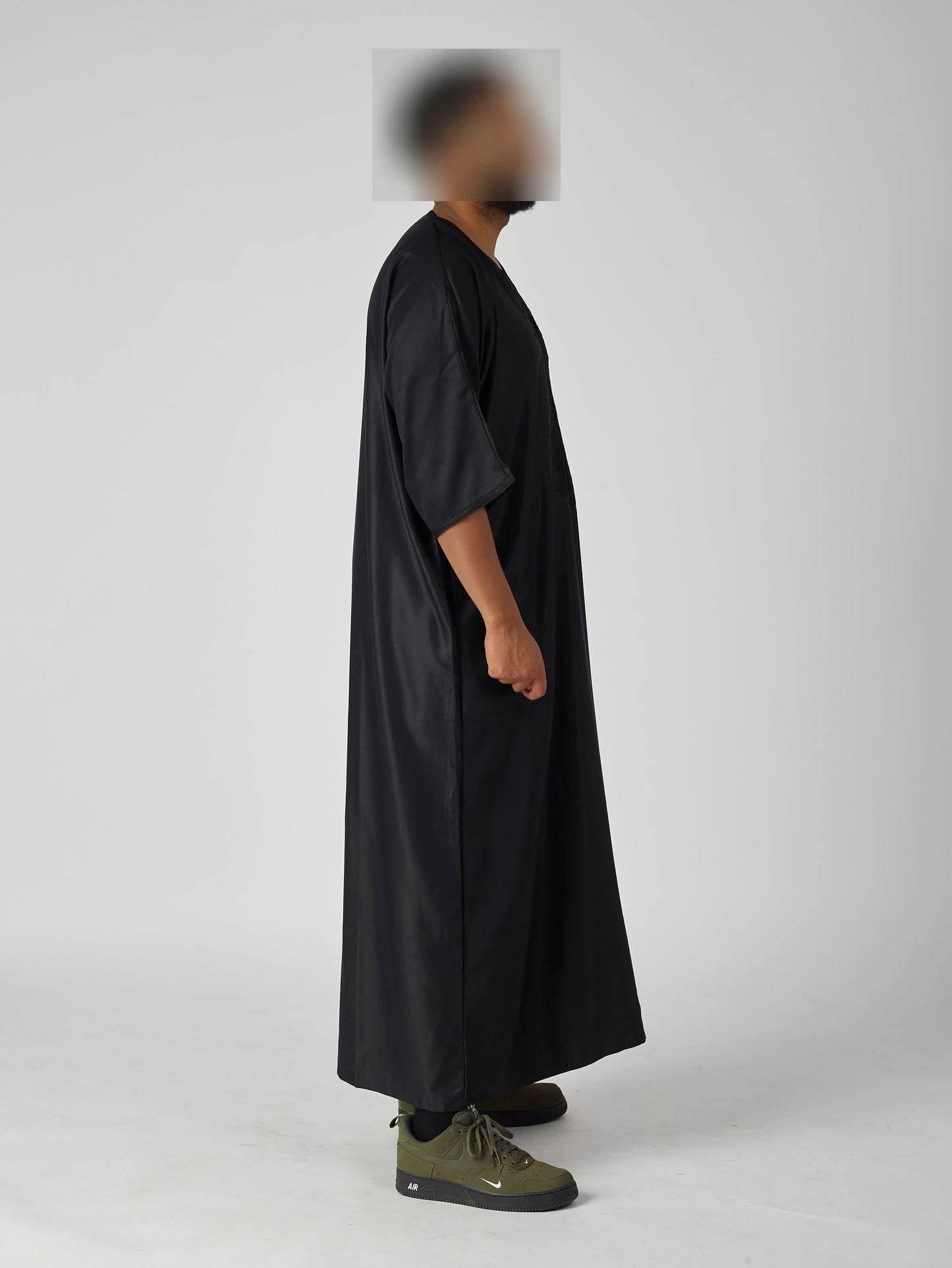 Midnight Black Moroccan Gandoura