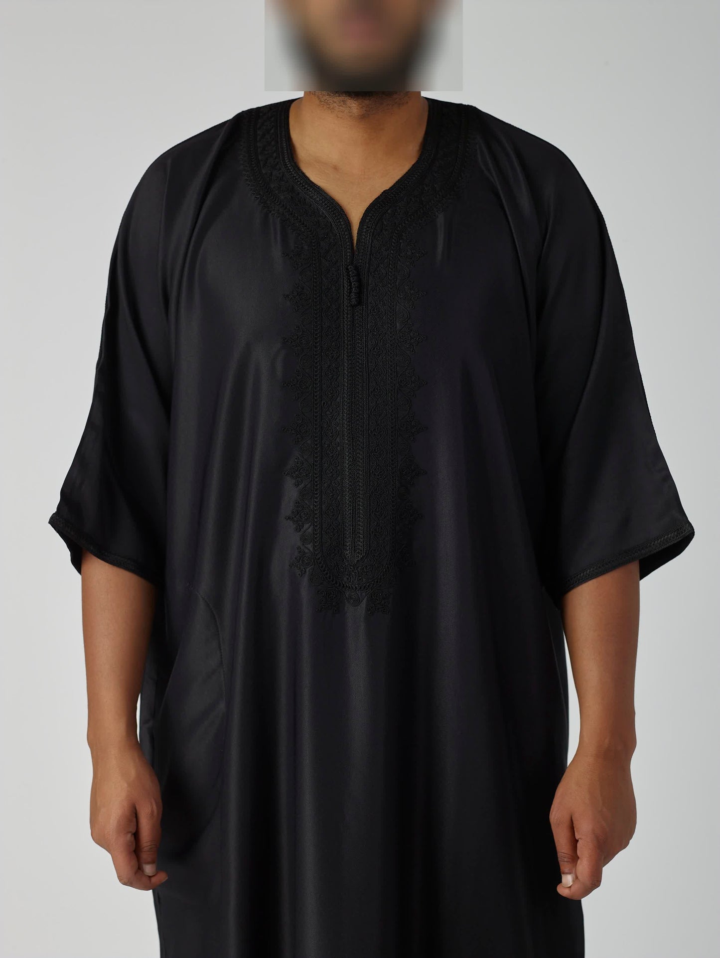 Midnight Black Moroccan Gandoura