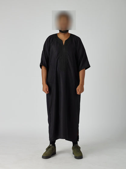 Essential Moroccan Gandoura - Midnight Black