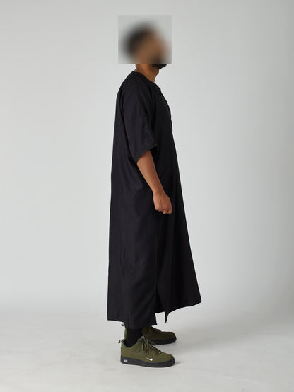 Essential Moroccan Gandoura - Midnight Black