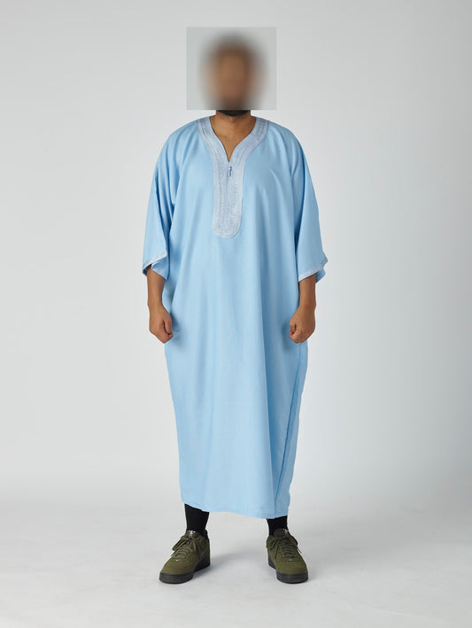 Essential Moroccan Gandoura - Sky Blue