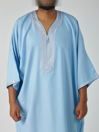 Essential Moroccan Gandoura - Sky Blue