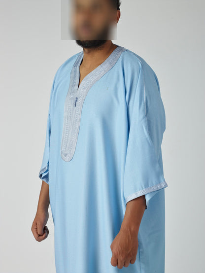 Essential Moroccan Gandoura - Sky Blue