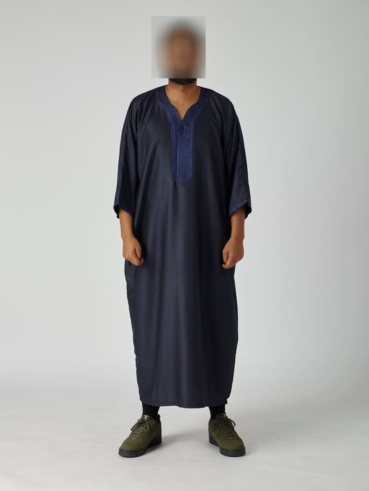 Essential Moroccan Gandoura - Navy Blue