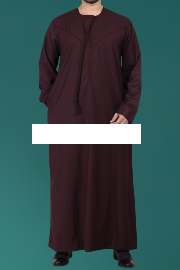 Traditional Emirati Thobe - Burgundy