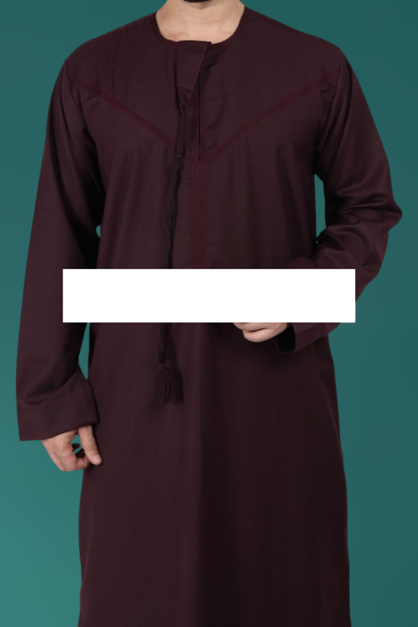 Traditional Emirati Thobe - Burgundy